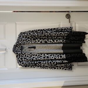 Premise Black and Gray Leopard Print Cardigan